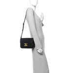 Shiny Calfskin Medium Triomphe Black