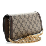 GG Supreme Monogram Textured Dollar Calfskin Blondie Continental Chain Wallet Beige Ebony New Acero