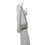 GG Supreme Monogram Mini Horsebit 1955 Shoulder Bag Beige Brown Sugar