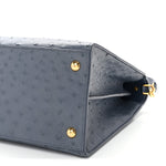 Ostrich Large St. Honore Tote Dark Denim