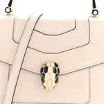 Calfskin Serpenti Forever Top Handle White