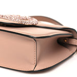 Calfskin Crystal Vlogo Small Loco Shoulder Bag Rose Cannelle