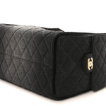 Washed Denim Quilted Small Chanel 25 Handbag Black
