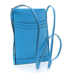 Calfskin The Curve Micro Crossbody Pouch Bag Blue