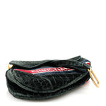 Velvet Crocodile Effect Saddle Bag Green