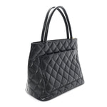 Caviar Quilted Medallion Tote Black