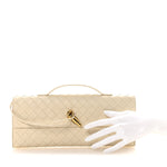 Nappa Intrecciato Long Andiamo Top Handle Clutch Sea Salt