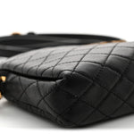 Lambskin Quilted Gaby Zipped Pouch Black