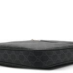 GG Supreme Monogram Web Small Flat Messenger Bag Black Grey