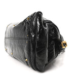 Crinkled Patent Medium Paddington Satchel Black