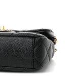 Grained Lambskin Quilted Mini Flap Black