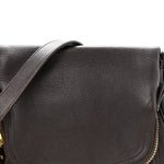 Grained Calfskin Medium Jennifer Crossbody Bag Brown