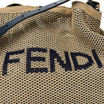Raffia Woven Vitello King Soft Large Hobo Natural Beige Blue
