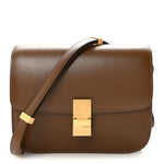 Box Calfskin Medium Classic Box Flap Bag Camel