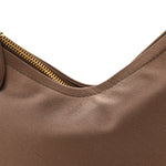Satin Crystal Mini Vlogo Moon Bag Brown