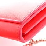 Grain de Poudre Classic Letters Chain Wallet Fuchsia