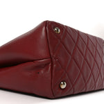 Caviar Quilted Large Timeless CC Soft Tote Dark Red