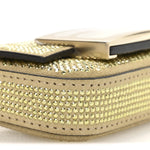 Crystal Vitello Laminato FF Nano Maxi Buckle Baguette Charm Light Gold