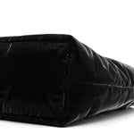Silktech Canvas Wide Puffer Tote Black