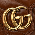 Azalea Calfskin Matelasse Diagonal Super Mini GG Marmont Shoulder Bag Cuir