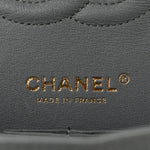 Caviar Quilted Medium Double Flap Grey
