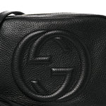 Pebbled Calfskin Small Soho Disco Bag Black