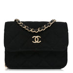 Jersey Quilted Micro Mini Flap Black
