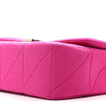 Jersey Wool Patchwork Monogram Medium Jamie Baguette Magenta