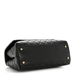 Caviar Quilted Small Coco Handle Flap Black