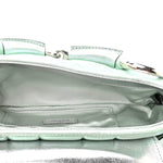 Iridescent Nappa Vertical Matelasse Small Maxi Horsebit Chain Shoulder Bag Iridescent Salvy Green