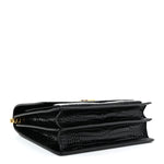Calfskin Crocodile Embossed Large Monogram Sunset Black