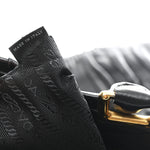 Nappa Gaufre Top Handle Satchel Black