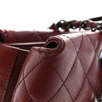 Caviar Quilted City Shopping Tote Dark Red