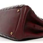 Patent Goatskin Quilted Small CC Eyelet Tote Burgundy