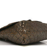 Crackled Metallic Lame Quilted Happy Partage Bag Gold