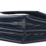 Calfskin Crocodile Embossed Medium Monogram Sunset Navy