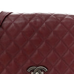 Goatskin Quilted Large City Rock Flap Burgundy