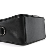 Saffiano Striped Mini Diag Binder Clip Bag Black White Indus