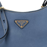 Nubuck Small Arque Shoulder Bag Aviation Blue