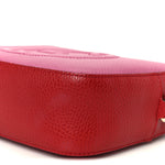 Dollar Calfskin Bi-Color Small Soho Disco Bag New Rosette Hibiscus Red