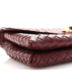 Nappa Intrecciato Knot Lock Top Handle Crossbody Bag Barolo