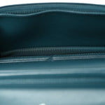 Lambskin Chevron Quilted Wallet On Chain WOC Turquoise
