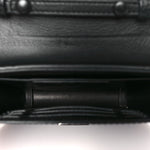 Calfskin Bow Cut Chain Wallet Black