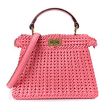 Vitello King Shiny Nappa Intreccio Petite Peekaboo I SEE U Satchel Pink Dalia
