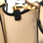 Fabric Jacquard Mini Roma Shopper Tote Natural Black