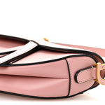 Smooth Calfskin Mini Saddle Bag Antique Pink