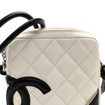 Calfskin Quilted Cambon Small Messenger White Black
