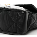 Goatskin Quilted Large Chanel 19 Flap Black