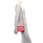 Calfskin Quilted Day Trips Camera Case Pink