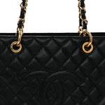 Caviar Quilted XL Grand Shopping Tote GST Black